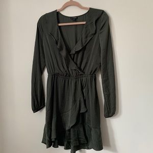 Express Green Long-Sleeve Dress